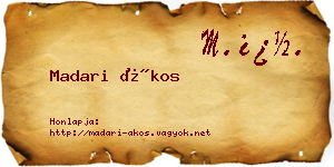 Madari Ákos névjegykártya